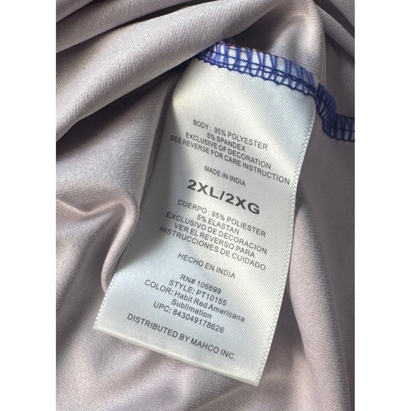 Habit Solar Factor Men's 2XL Long Sleeve Red‎ Blue Gradient USA Flag - Picture 6 of 9